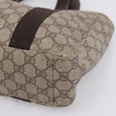 GUCCI GG Supreme Tote Bag PVC Beige Silver 141976 Auth 208730-11