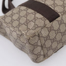 GUCCI GG Supreme Tote Bag PVC Beige Silver 141976 Auth 208730-12