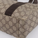 GUCCI GG Supreme Tote Bag PVC Beige Silver 141976 Auth 208730-13
