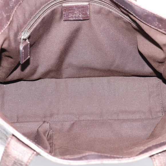 GUCCI GG Supreme Tote Bag PVC Beige Silver 141976 Auth 208730