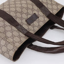 GUCCI GG Supreme Tote Bag PVC Beige Silver 141976 Auth 208730-6