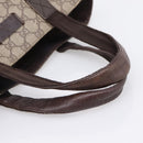 GUCCI GG Supreme Tote Bag PVC Beige Silver 141976 Auth 208730-7