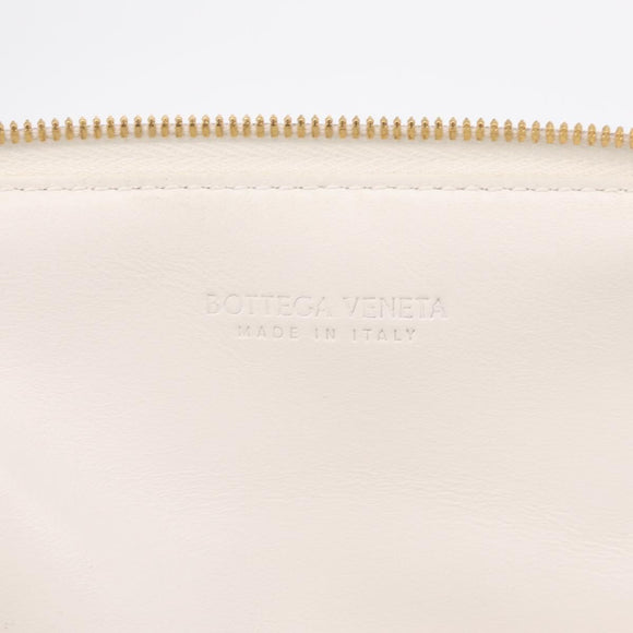 Bottega Veneta MAXI INTRECCIATO Body Bag Leather White Gold Auth 208731V