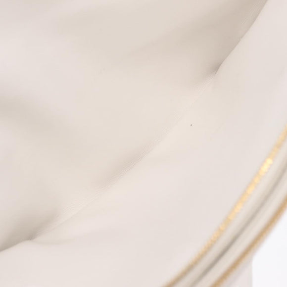 Bottega Veneta MAXI INTRECCIATO Body Bag Leather White Gold Auth 208731V