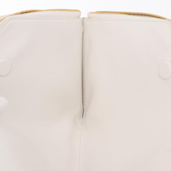 Bottega Veneta MAXI INTRECCIATO Body Bag Leather White Gold Auth 208731V