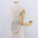 Bottega Veneta MAXI INTRECCIATO Body Bag Leather White Gold Auth 208731V-29