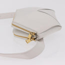 Bottega Veneta MAXI INTRECCIATO Body Bag Leather White Gold Auth 208731V-6