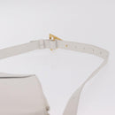 Bottega Veneta MAXI INTRECCIATO Body Bag Leather White Gold Auth 208731V-9