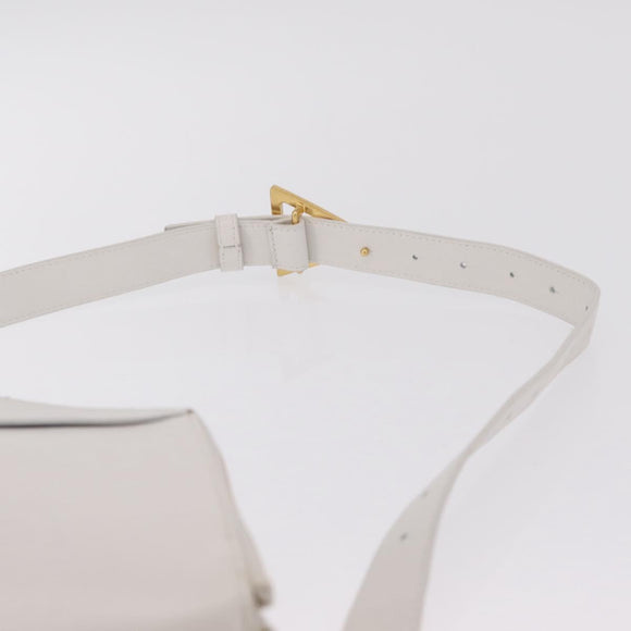 Bottega Veneta MAXI INTRECCIATO Body Bag Leather White Gold Auth 208731V
