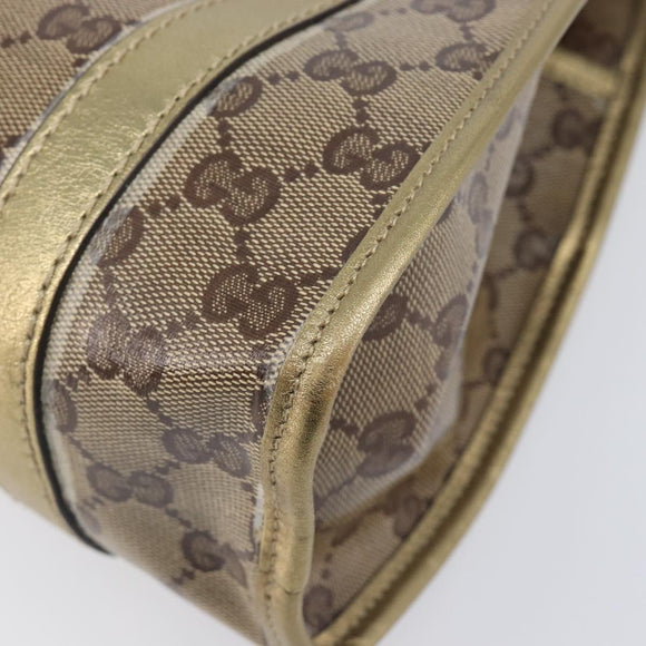 GUCCI GG Crystal Jackie Shoulder Bag Beige Gold 203495 Auth 208732