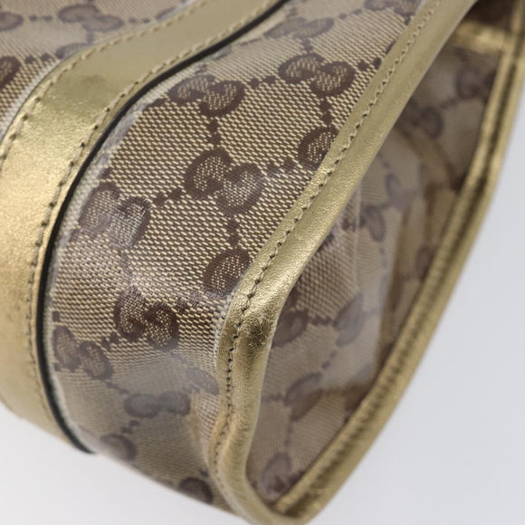 GUCCI GG Crystal Jackie Shoulder Bag Beige Gold 203495 Auth 208732