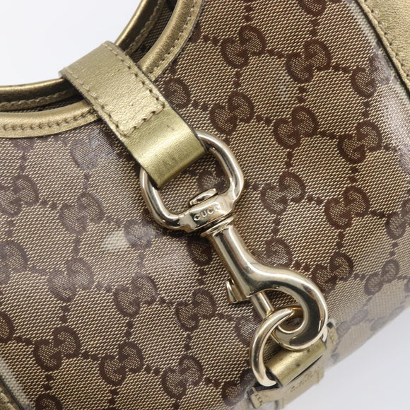GUCCI GG Crystal Jackie Shoulder Bag Beige Gold 203495 Auth 208732