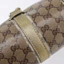 GUCCI GG Crystal Jackie Shoulder Bag Beige Gold 203495 Auth 208732-15