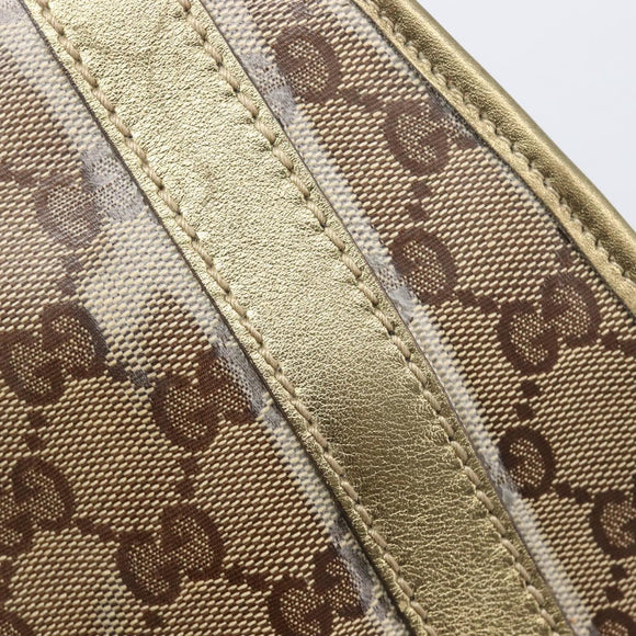 GUCCI GG Crystal Jackie Shoulder Bag Beige Gold 203495 Auth 208732