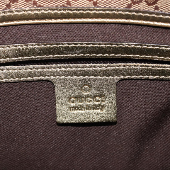 GUCCI GG Crystal Jackie Shoulder Bag Beige Gold 203495 Auth 208732