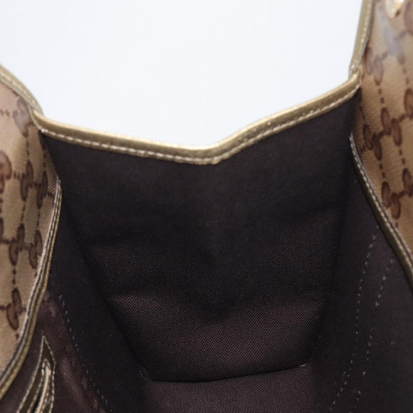 GUCCI GG Crystal Jackie Shoulder Bag Beige Gold 203495 Auth 208732