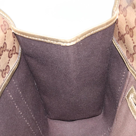 GUCCI GG Crystal Jackie Shoulder Bag Beige Gold 203495 Auth 208732