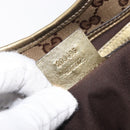 GUCCI GG Crystal Jackie Shoulder Bag Beige Gold 203495 Auth 208732-24