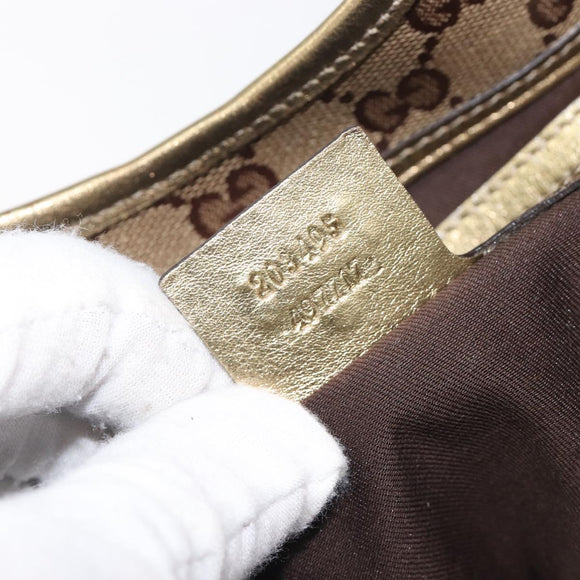 GUCCI GG Crystal Jackie Shoulder Bag Beige Gold 203495 Auth 208732