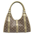 GUCCI GG Crystal Jackie Shoulder Bag Beige Gold 203495 Auth 208732-3