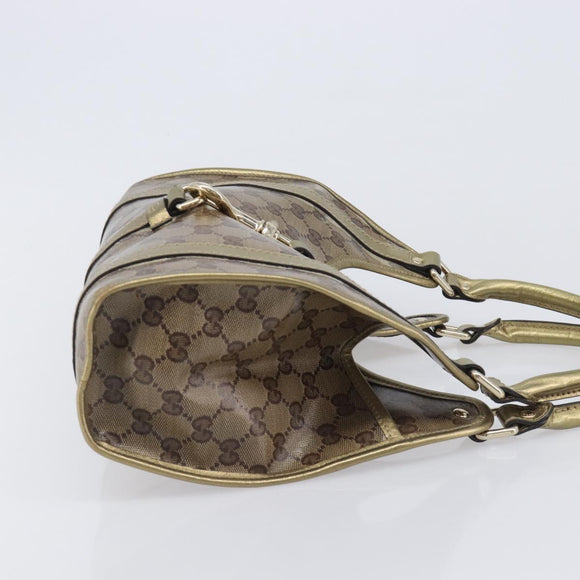 GUCCI GG Crystal Jackie Shoulder Bag Beige Gold 203495 Auth 208732