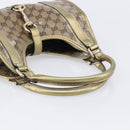 GUCCI GG Crystal Jackie Shoulder Bag Beige Gold 203495 Auth 208732-7