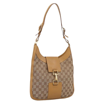 GUCCI GG Canvas Shoulder Bag Beige Gold 001 4129 Auth 208735