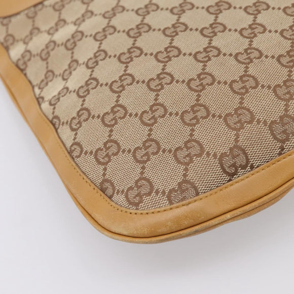 GUCCI GG Canvas Shoulder Bag Beige Gold 001 4129 Auth 208735