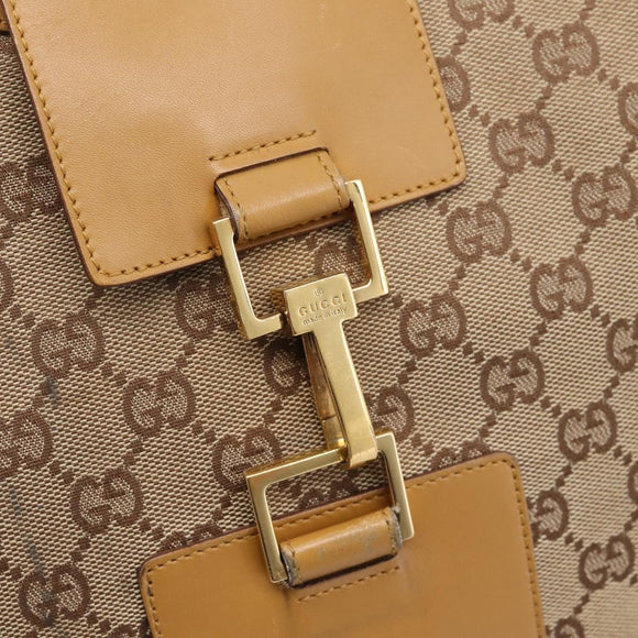 GUCCI GG Canvas Shoulder Bag Beige Gold 001 4129 Auth 208735