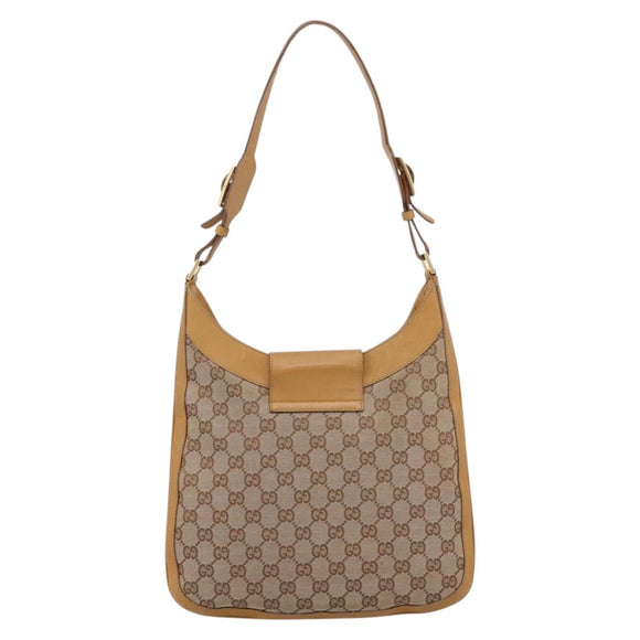 GUCCI GG Canvas Shoulder Bag Beige Gold 001 4129 Auth 208735