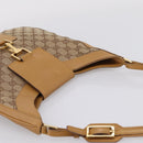 GUCCI GG Canvas Shoulder Bag Beige Gold 001 4129 Auth 208735-6