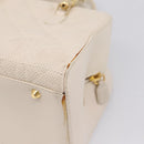 Christian Dior Maris Pearl Canage Hand Bag Leather White Gold Auth 208737A-17