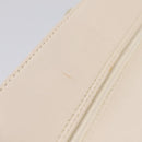 Christian Dior Maris Pearl Canage Hand Bag Leather White Gold Auth 208737A-10