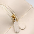 Christian Dior Maris Pearl Canage Hand Bag Leather White Gold Auth 208737A-19