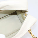 Christian Dior Maris Pearl Canage Hand Bag Leather White Gold Auth 208737A-21