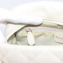 Christian Dior Maris Pearl Canage Hand Bag Leather White Gold Auth 208737A-23