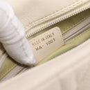 Christian Dior Maris Pearl Canage Hand Bag Leather White Gold Auth 208737A-12