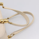 Christian Dior Maris Pearl Canage Hand Bag Leather White Gold Auth 208737A-14