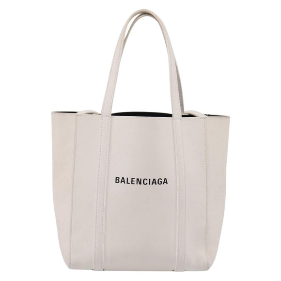 Balenciaga Everyday XXS Hand Bag Leather 2way White Silver 551815 Auth 208739A