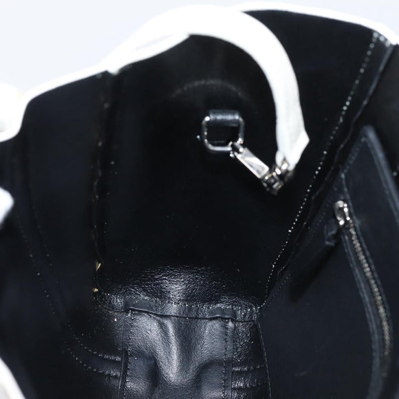 Balenciaga Everyday XXS Hand Bag Leather 2way White Silver 551815 Auth 208739A