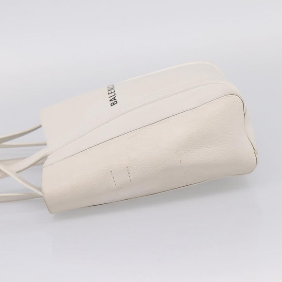 Balenciaga Everyday XXS Hand Bag Leather 2way White Silver 551815 Auth 208739A