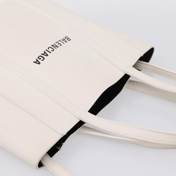 Balenciaga Everyday XXS Hand Bag Leather 2way White Silver 551815 Auth 208739A