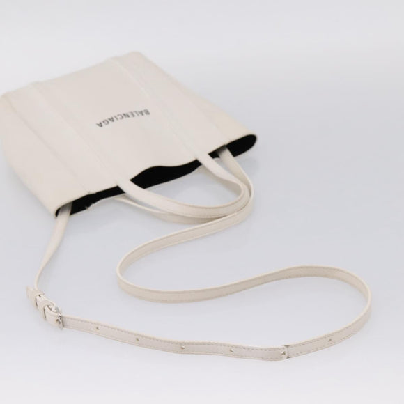 Balenciaga Everyday XXS Hand Bag Leather 2way White Silver 551815 Auth 208739A
