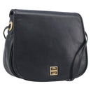 GIVENCHY Shoulder Bag Leather Black Gold Auth 208740-1