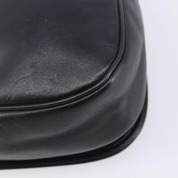 GIVENCHY Shoulder Bag Leather Black Gold Auth 208740