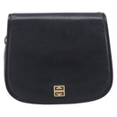 GIVENCHY Shoulder Bag Leather Black Gold Auth 208740-2