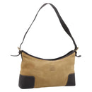 LOEWE Shoulder Bag Suede Beige Gold Tone Auth 208742V-1