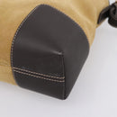 LOEWE Shoulder Bag Suede Beige Gold Tone Auth 208742V-9