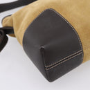 LOEWE Shoulder Bag Suede Beige Gold Tone Auth 208742V-14