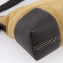 LOEWE Shoulder Bag Suede Beige Gold Tone Auth 208742V-16